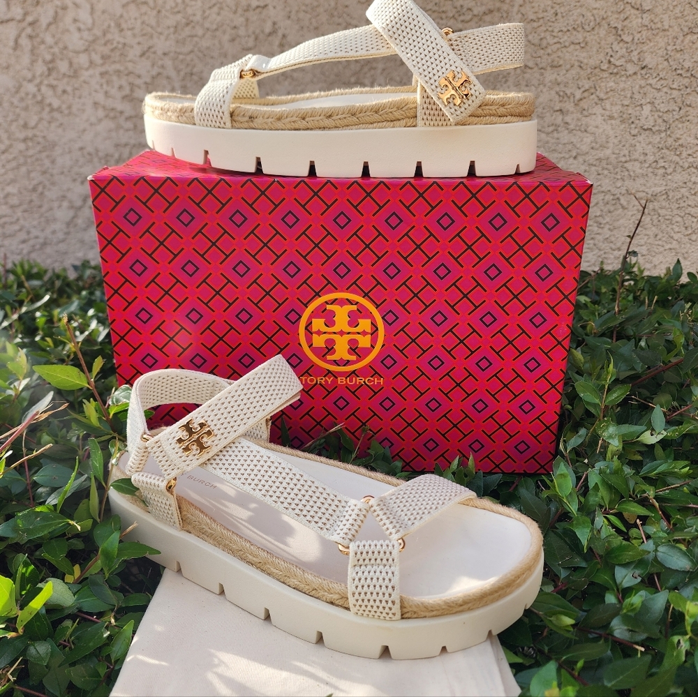New Tory Burch Kira Hiking Rope Sandal Womens 9